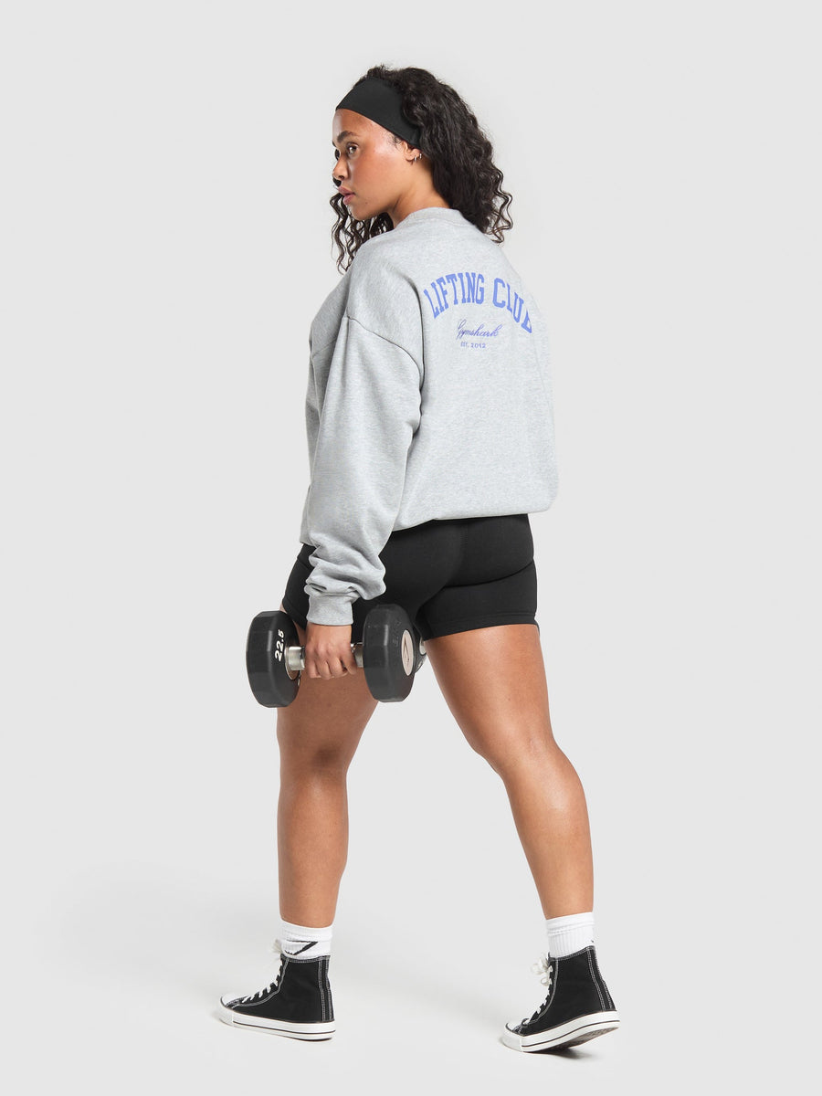Gymshark Lifting Club Oversized Sweatshirt — Light Grey Core Marl — 4