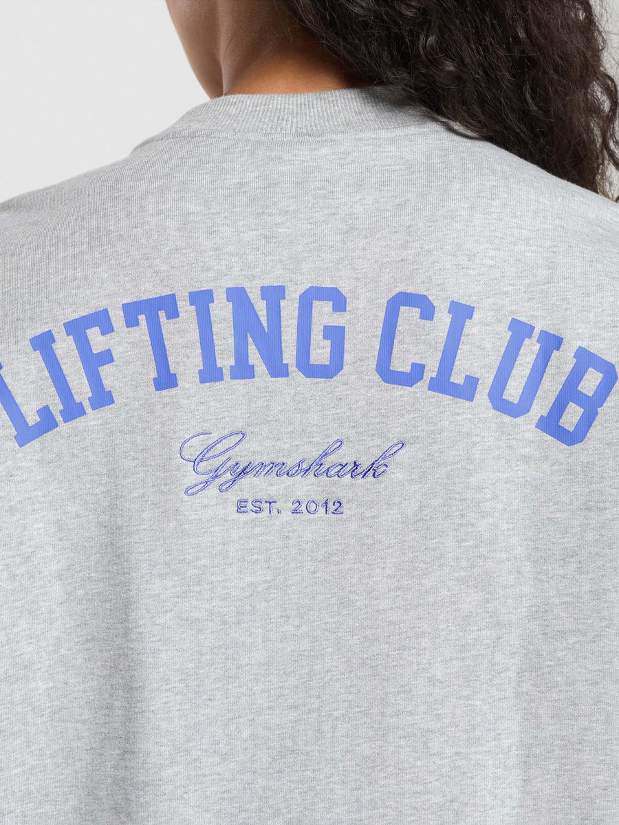 Gymshark Lifting Club Oversized Sweatshirt — Light Grey Core Marl — 5