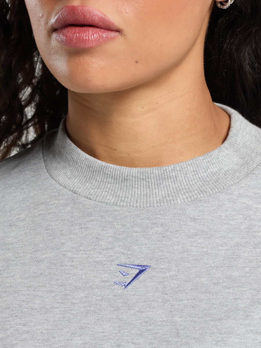 Gymshark Lifting Club Oversized Sweatshirt — Light Grey Core Marl — 6