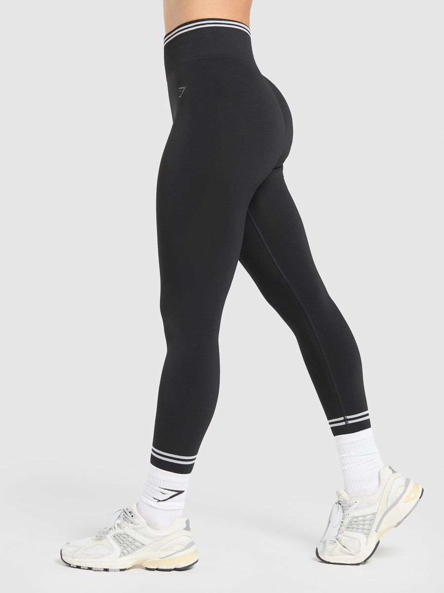 Gymshark Contrast Seamless Leggings — Black — 3
