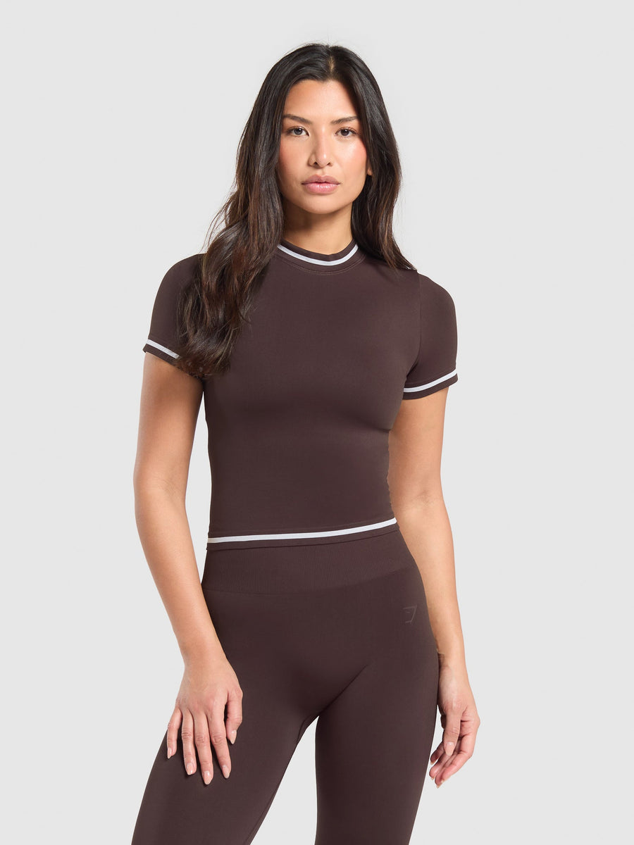 Gymshark Contrast Seamless T-Shirt — Heritage Brown — 1