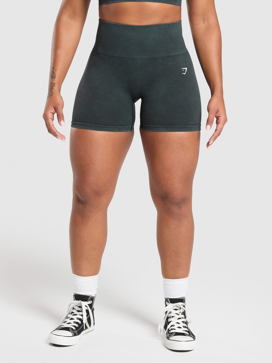 Gymshark Gains Seamless Washed Short — Black — 1