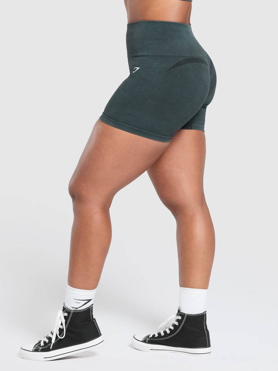 Gymshark Gains Seamless Washed Short — Black — 2