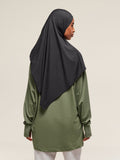Gymshark Covered Longline Cotton Long Sleeve Top — Core Olive — 2