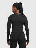 Gymshark Lift Seamless Zip Up Jacket — Black/Black Marl — 3