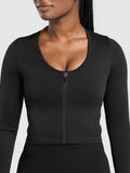 Gymshark Lift Seamless Zip Up Jacket — Black/Black Marl — 7