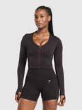Gymshark Lift Seamless Zip Up Jacket — Bold Orange — 1