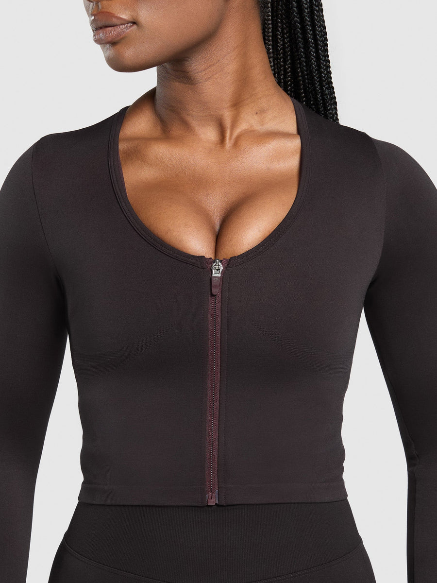 Gymshark Lift Seamless Zip Up Jacket — Bold Orange — 5