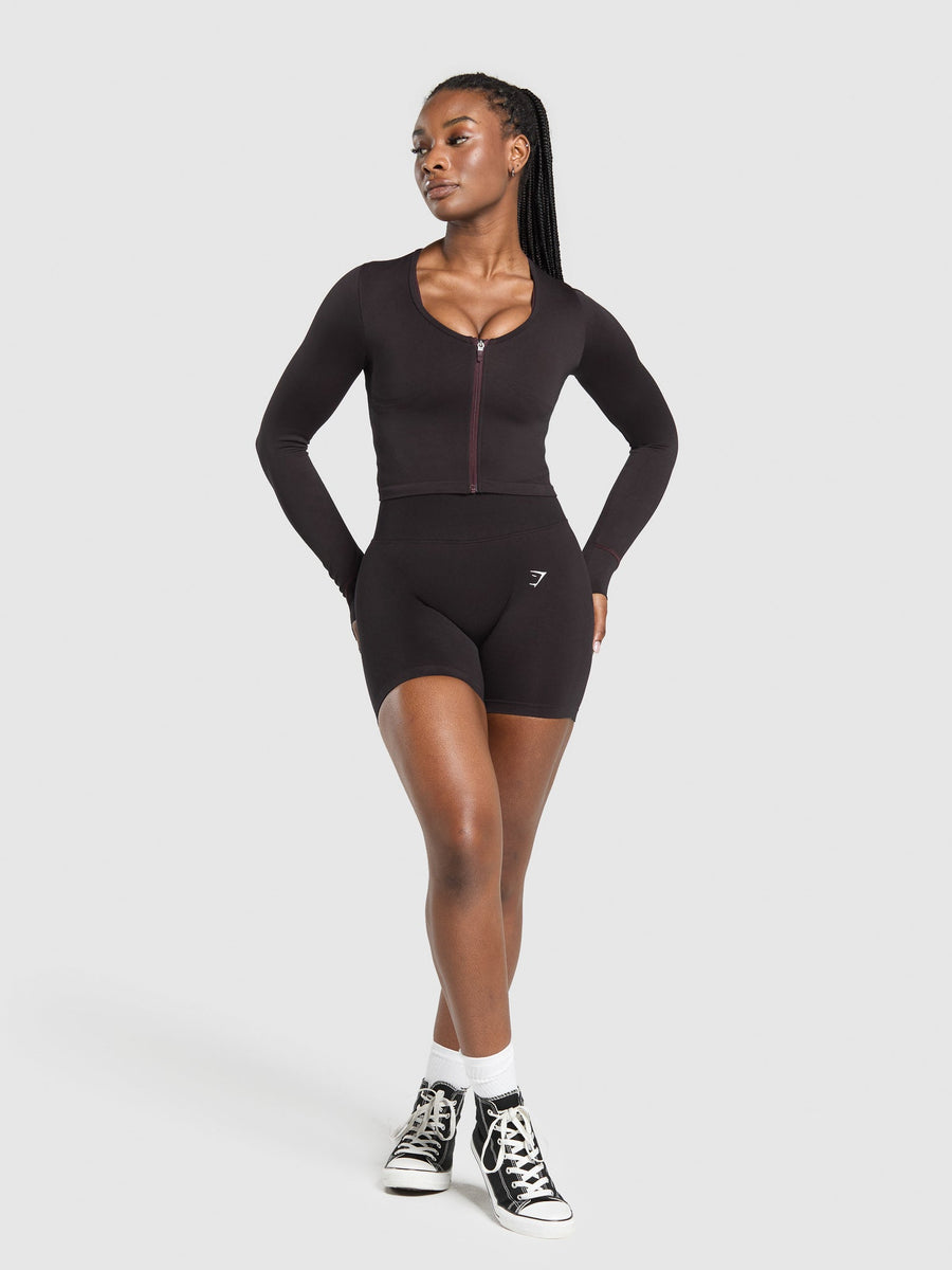 Gymshark Lift Seamless Zip Up Jacket — Bold Orange — 8