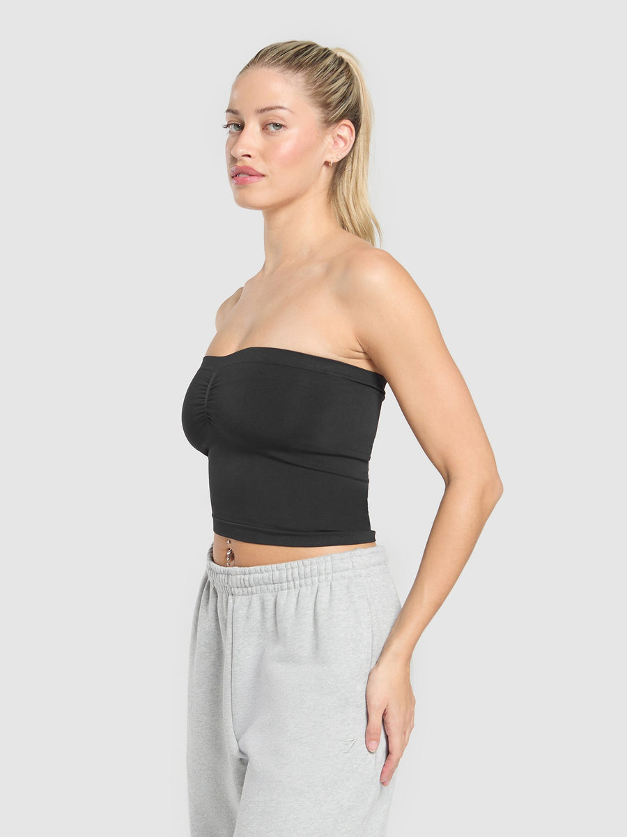 Gymshark Everyday Seamless Midi Tube Top — Black — 3