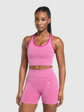 Gymshark Lift Seamless Midi Tank With Shelf — Winning Pink/White Marl — 1