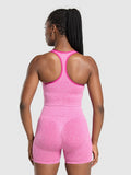 Gymshark Lift Seamless Midi Tank With Shelf — Winning Pink/White Marl — 2