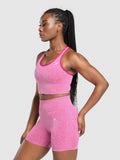 Gymshark Lift Seamless Midi Tank With Shelf — Winning Pink/White Marl — 3