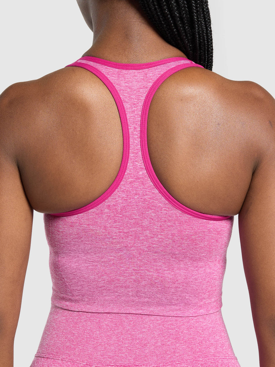 Gymshark Lift Seamless Midi Tank With Shelf — Winning Pink/White Marl — 5