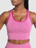Gymshark Lift Seamless Midi Tank With Shelf — Winning Pink/White Marl — 6