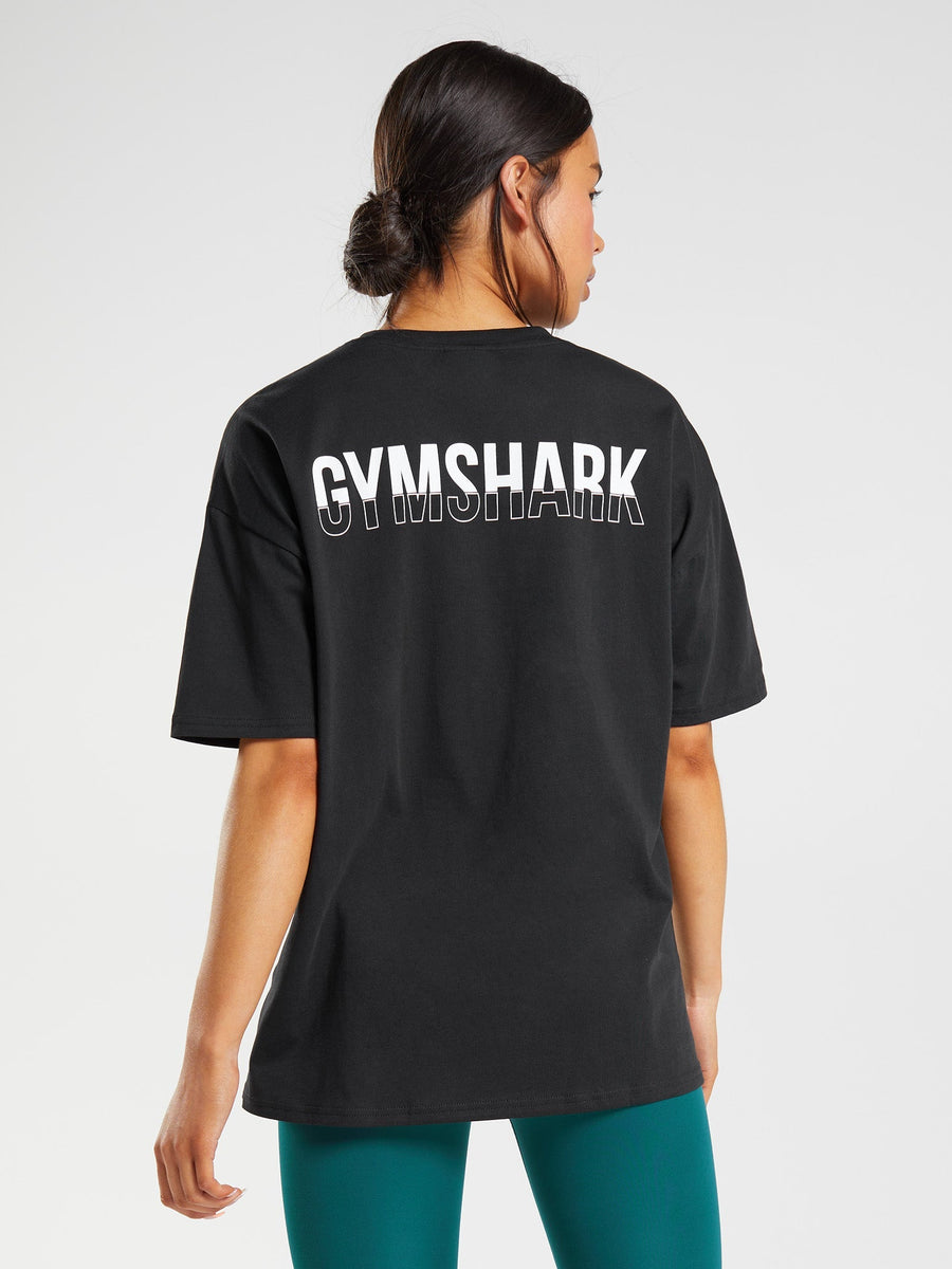 Gymshark Fraction Oversized T-Shirt — Black/White — 1