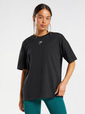 Gymshark Fraction Oversized T-Shirt — Black/White — 2