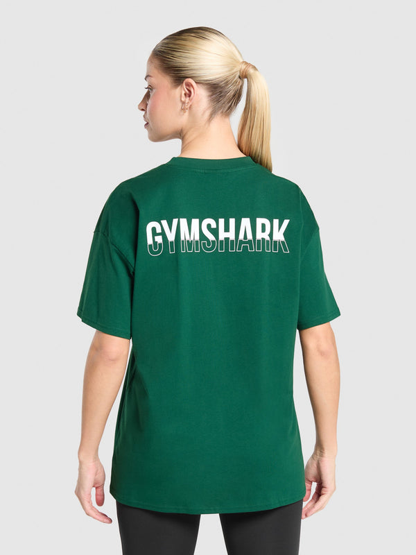 Gymshark Fraction Oversized T-Shirt — Conditioning Green