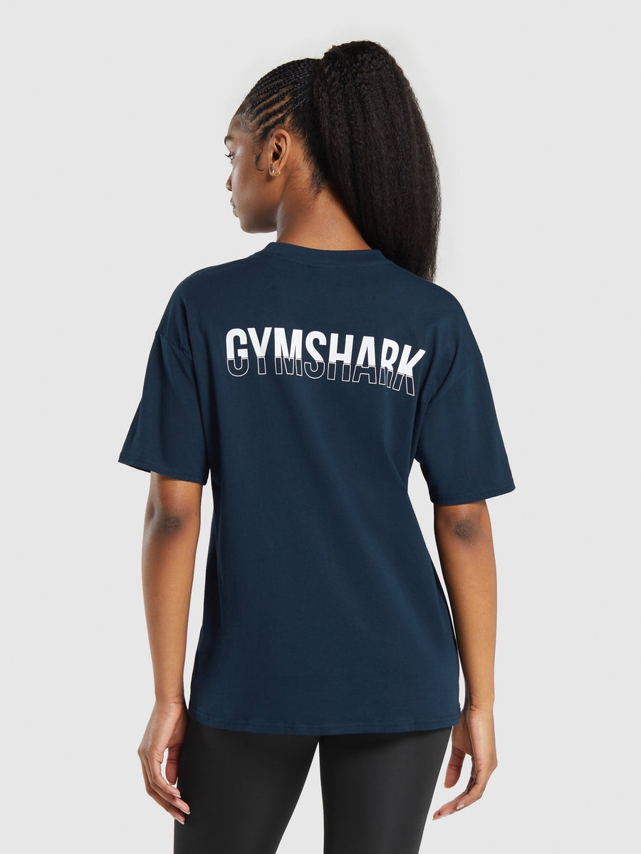 Gymshark Fraction Oversized T-Shirt — Navy — 1