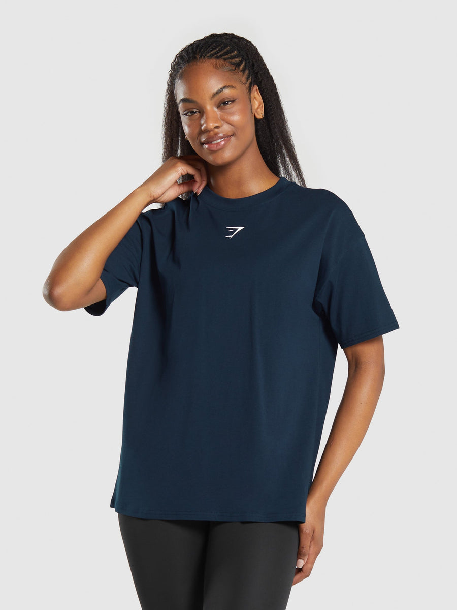 Gymshark Fraction Oversized T-Shirt — Navy — 2