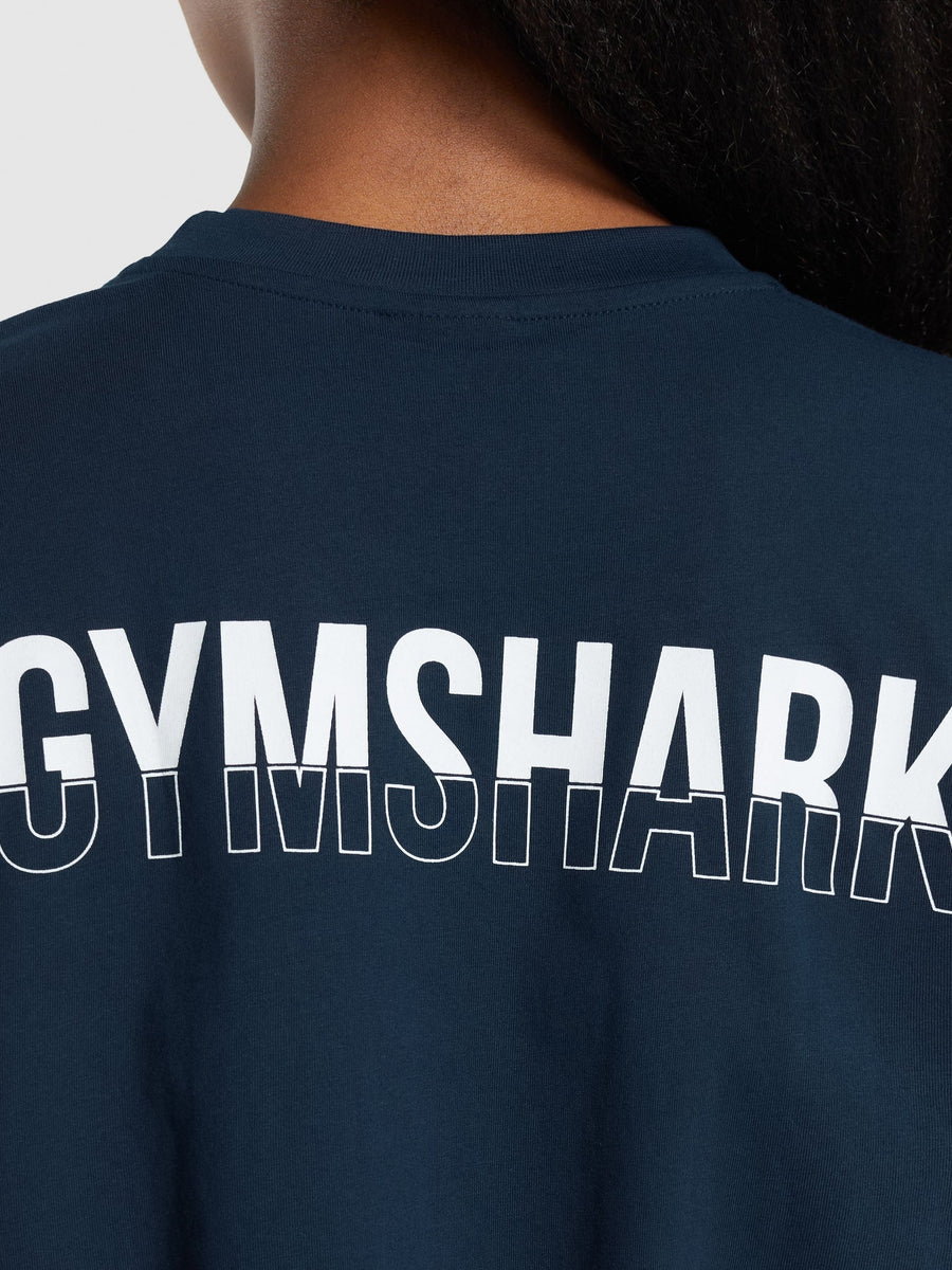 Gymshark Fraction Oversized T-Shirt — Navy — 6
