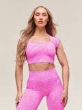 Gymshark Adapt Animal X Whitney Seamless Crop Top — Sour Pink/Vibrant Pink — 1