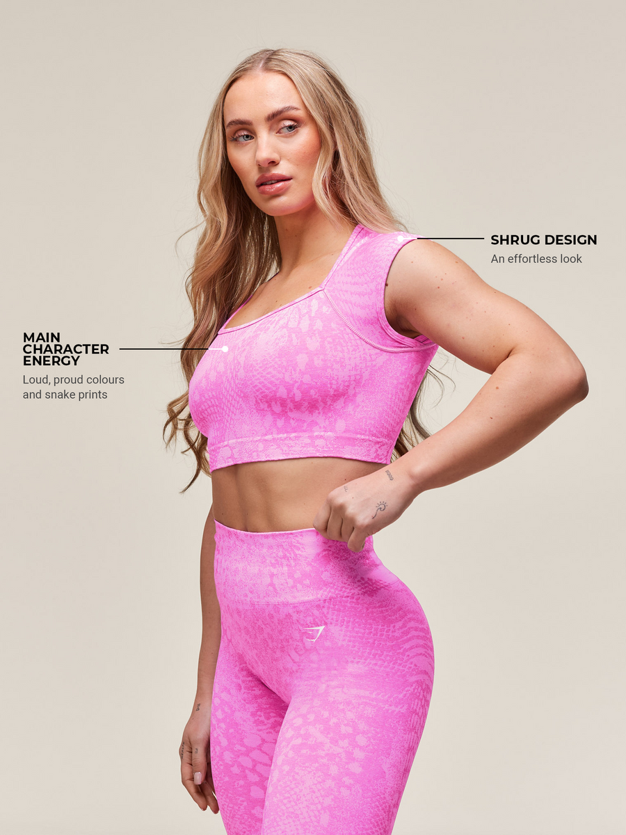 Gymshark Adapt Animal X Whitney Seamless Crop Top — Sour Pink/Vibrant Pink — 3
