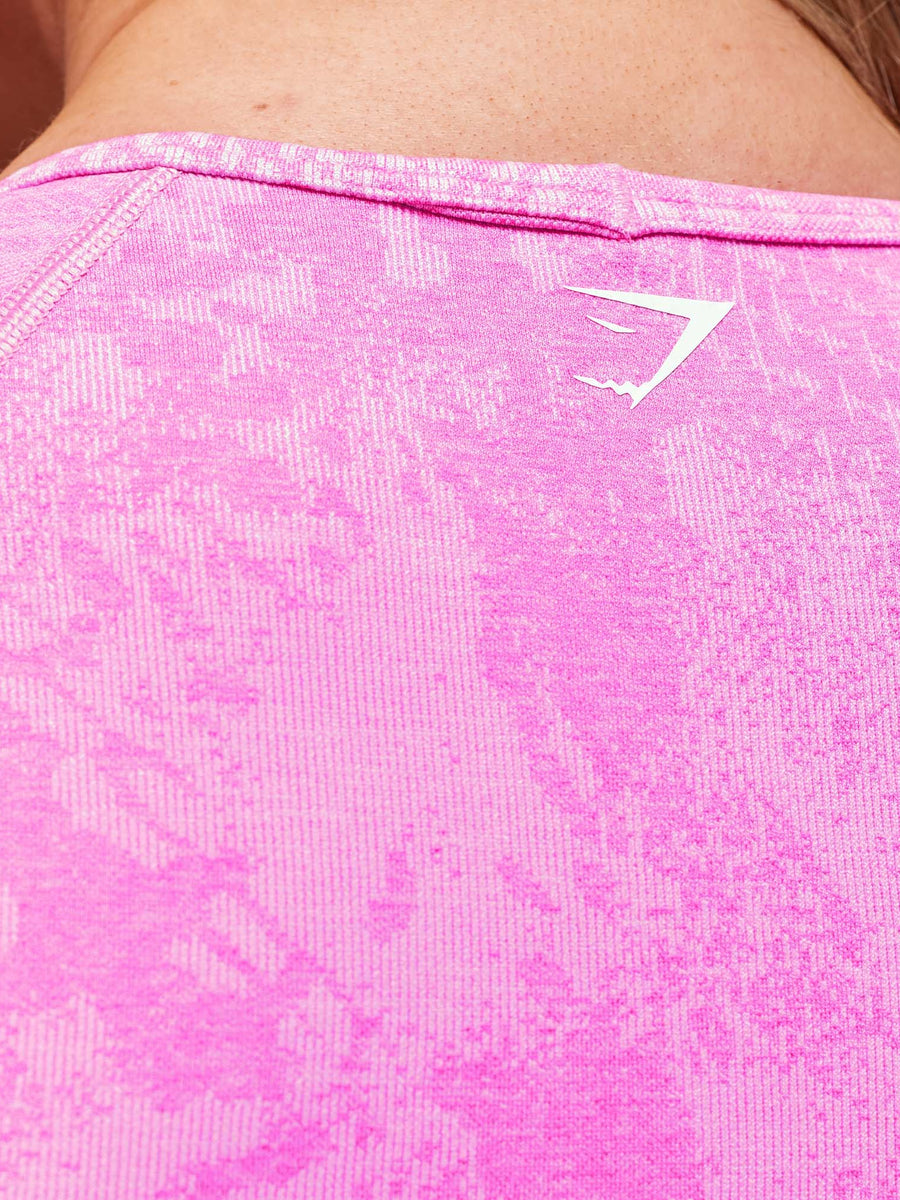 Gymshark Adapt Animal X Whitney Seamless Crop Top — Sour Pink/Vibrant Pink — 6