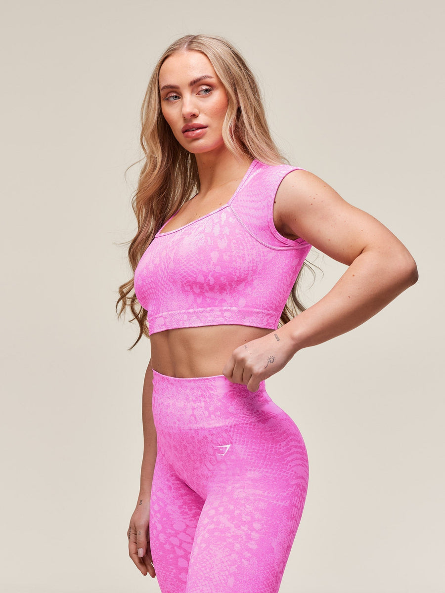 Gymshark Adapt Animal X Whitney Seamless Crop Top — Sour Pink/Vibrant Pink — 7