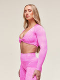 Gymshark Adapt Animal X Whitney Seamless Long Sleeve Top — Sour Pink/Vibrant Pink — 3