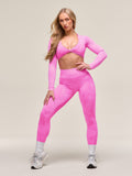 Gymshark Adapt Animal X Whitney Seamless Long Sleeve Top — Sour Pink/Vibrant Pink — 4