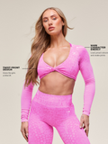 Gymshark Adapt Animal X Whitney Seamless Long Sleeve Top — Sour Pink/Vibrant Pink — 6