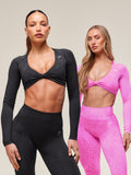 Gymshark Adapt Animal X Whitney Seamless Long Sleeve Top — Sour Pink/Vibrant Pink — 7