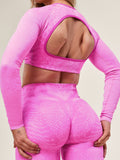 Gymshark Adapt Animal X Whitney Seamless Long Sleeve Top — Sour Pink/Vibrant Pink — 8