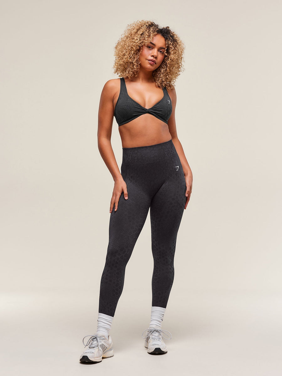 Gymshark Adapt Animal Seamless Twist Front Bra — Asphalt Grey/Black — 5