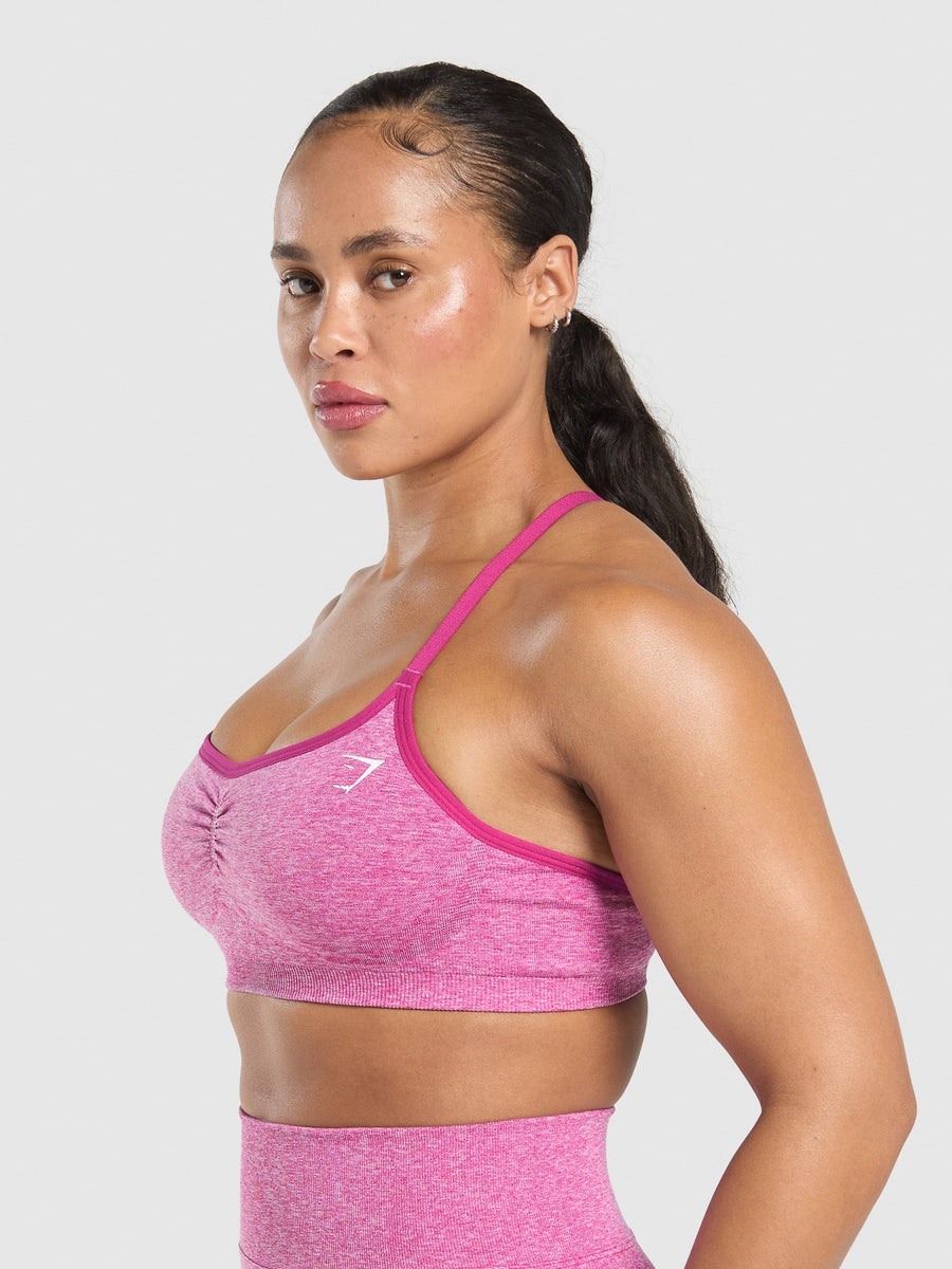 Gymshark Lift Seamless Sports Bra — Winning Pink/White Marl — 4
