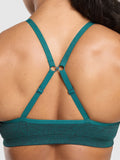 Gymshark Lift Seamless Sports Bra — Functional Teal/Black Marl — 6