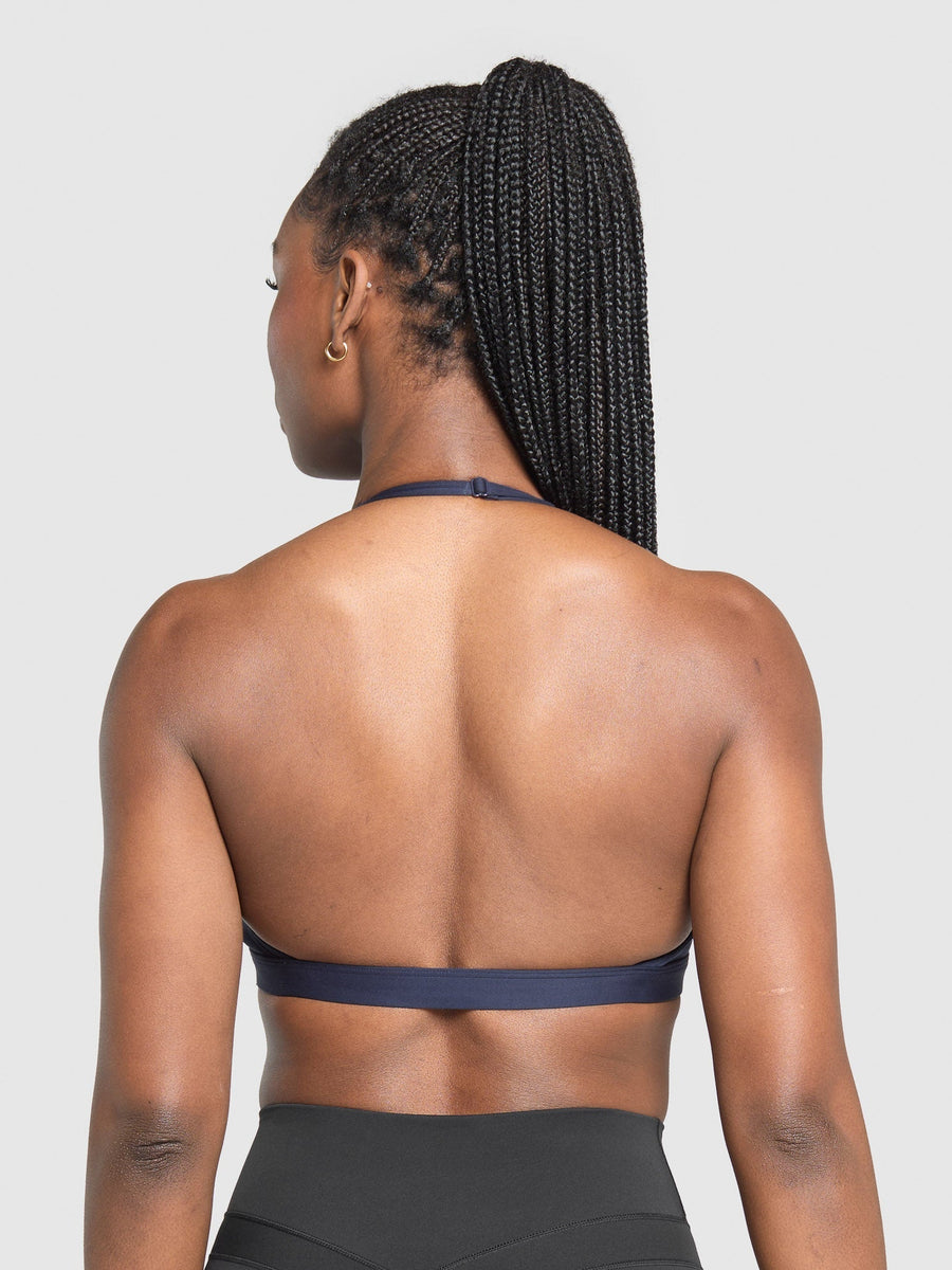 Gymshark Light Support Minimal Halterneck Bra — Heavy Blue — 2