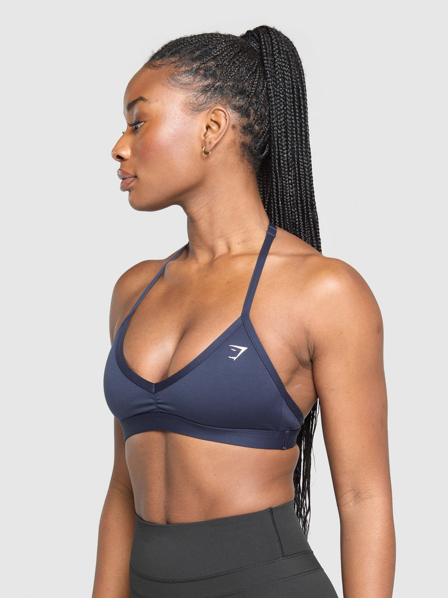 Gymshark Light Support Minimal Halterneck Bra — Heavy Blue — 3