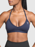 Gymshark Light Support Minimal Halterneck Bra — Heavy Blue — 5