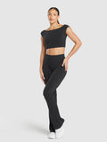 Gymshark Luxe Seamless Boat Neck Crop Top — Bros Coal Marl — 2