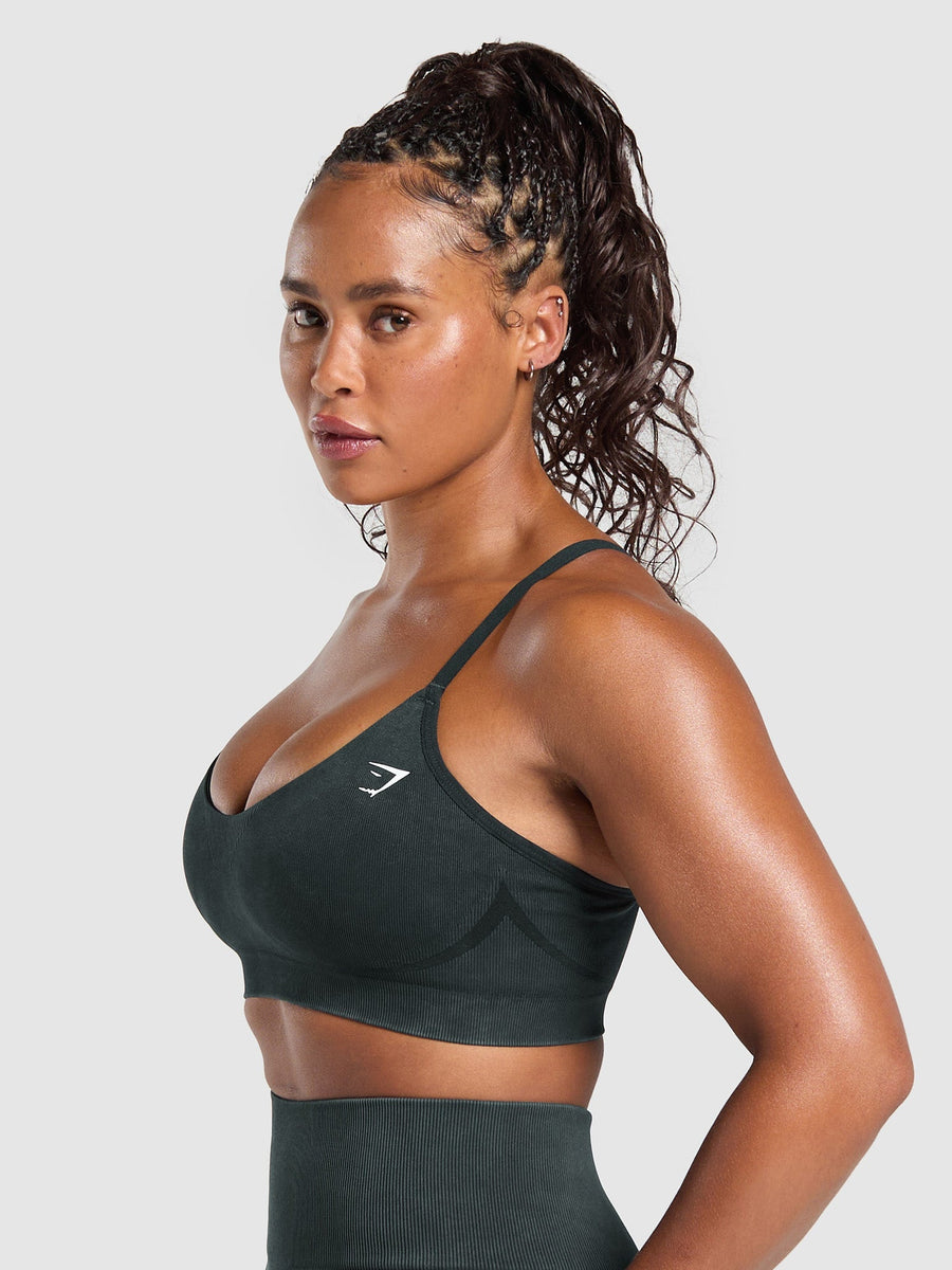 Gymshark Gains Seamless Washed Sports Bra — Black — 2