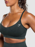 Gymshark Gains Seamless Washed Sports Bra — Black — 5