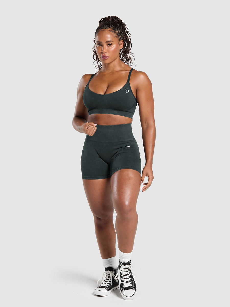 Gymshark Gains Seamless Washed Sports Bra — Black — 7