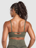 Gymshark Gains Seamless Washed Sports Bra — Strength Green/Wash — 2