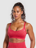 Gymshark Gains Seamless Washed Sports Bra — Carmine Red/Wash — 1