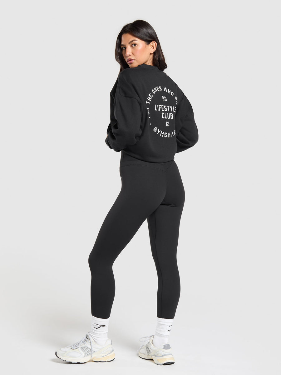 Gymshark Lifestyle Club Graphic Pullover — Black — 4