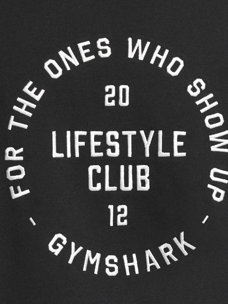 Gymshark Lifestyle Club Graphic Pullover — Black — 5