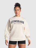 Gymshark Lifting Essentials Graphic Brushed Oversized Sweatshirt — Oat White — 1