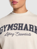 Gymshark Lifting Essentials Graphic Brushed Oversized Sweatshirt — Oat White — 5